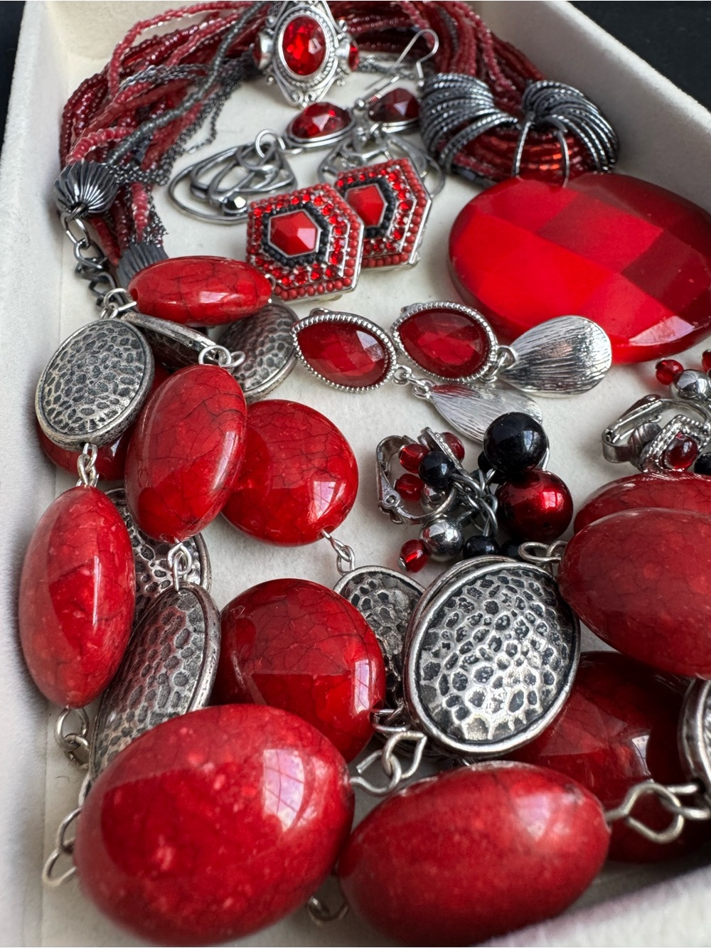Red Statement Jewelry Bundle